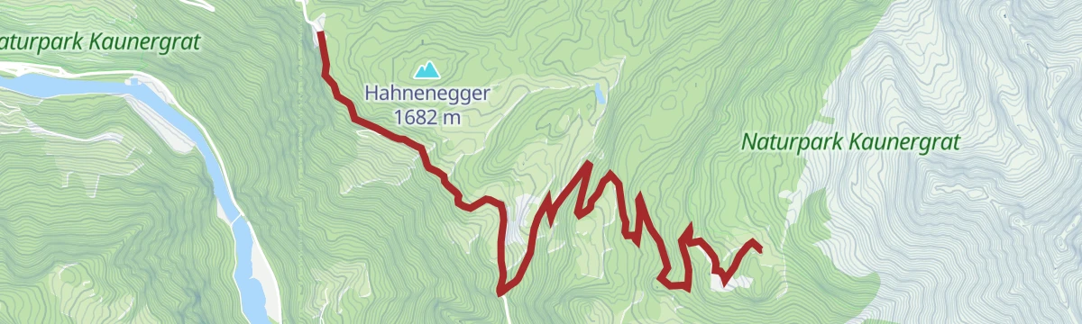 Route map: Variante Naturparkhaus Kaunergrat - Aifner Alm